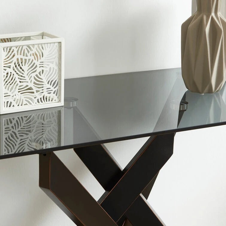 45.3 Glass Top Console Table - N/A