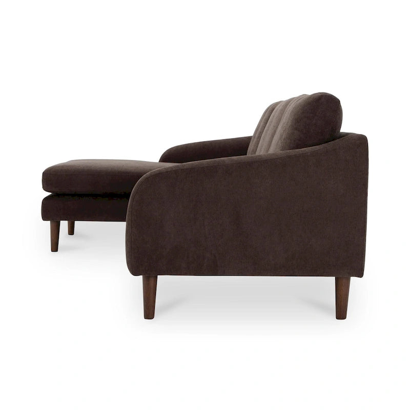 NADAAL STUDIOS Drew, Sectional with Reversible Chaise, Dark Brown - 98 X 59.2 X 33.5