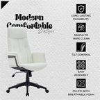 Leather Office Computer Chair Adjustable Height Swivel Desk Chair With Lumbar Support Inifini Collection