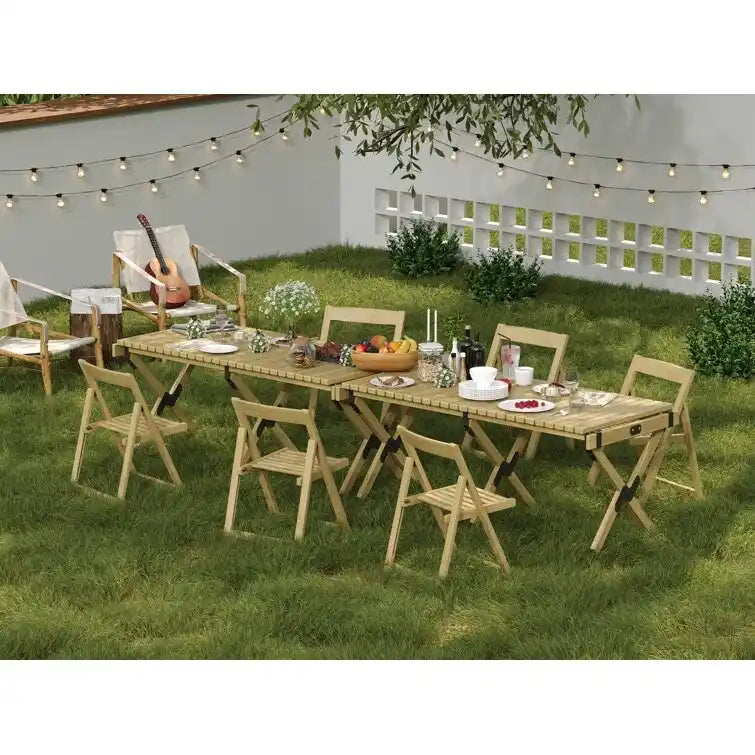 Stateside Wood Weather Resistant Outdoor Chair with Compact Folding Set of 2