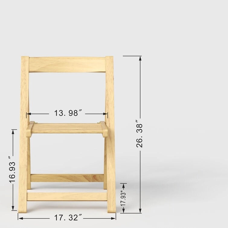 Stateside Wood Weather Resistant Outdoor Chair with Compact Folding Set of 2