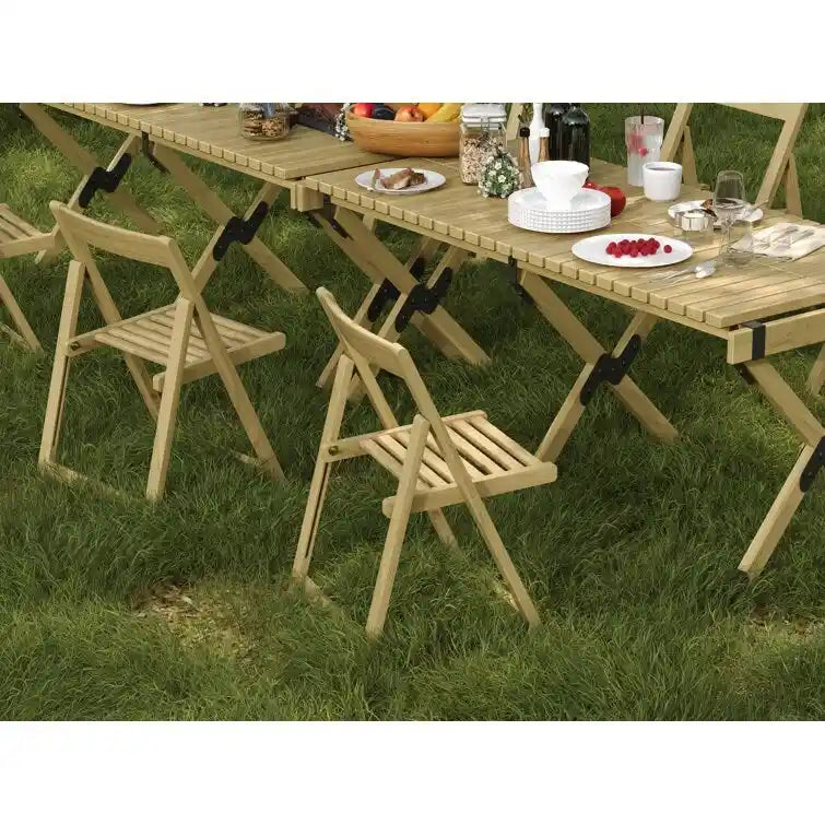 Stateside Wood Weather Resistant Outdoor Chair with Compact Folding Set of 2