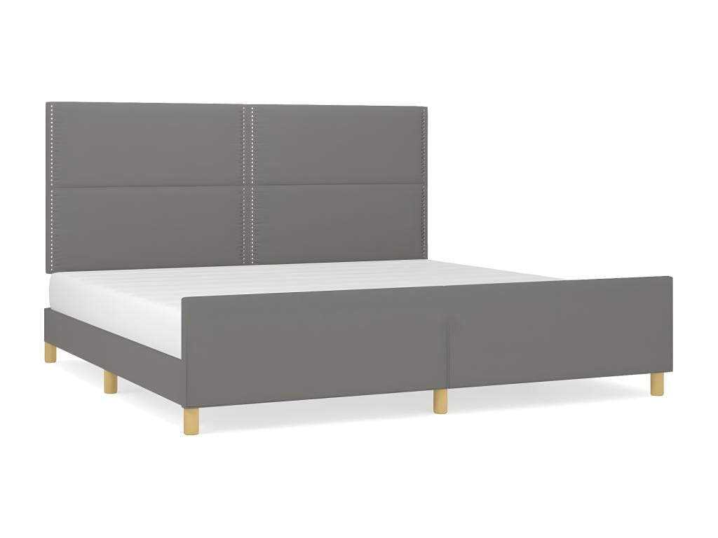 Gray Fabric Bed Frame, 200 x 200 cm