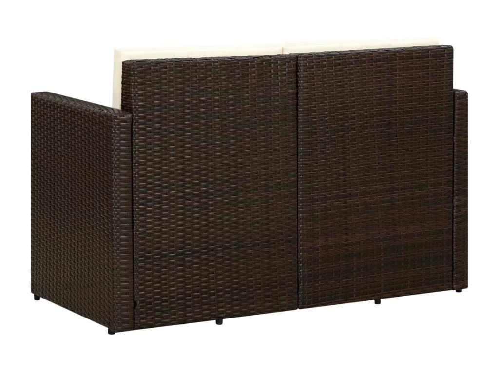 Brown Woven Resin Wicker Sofa