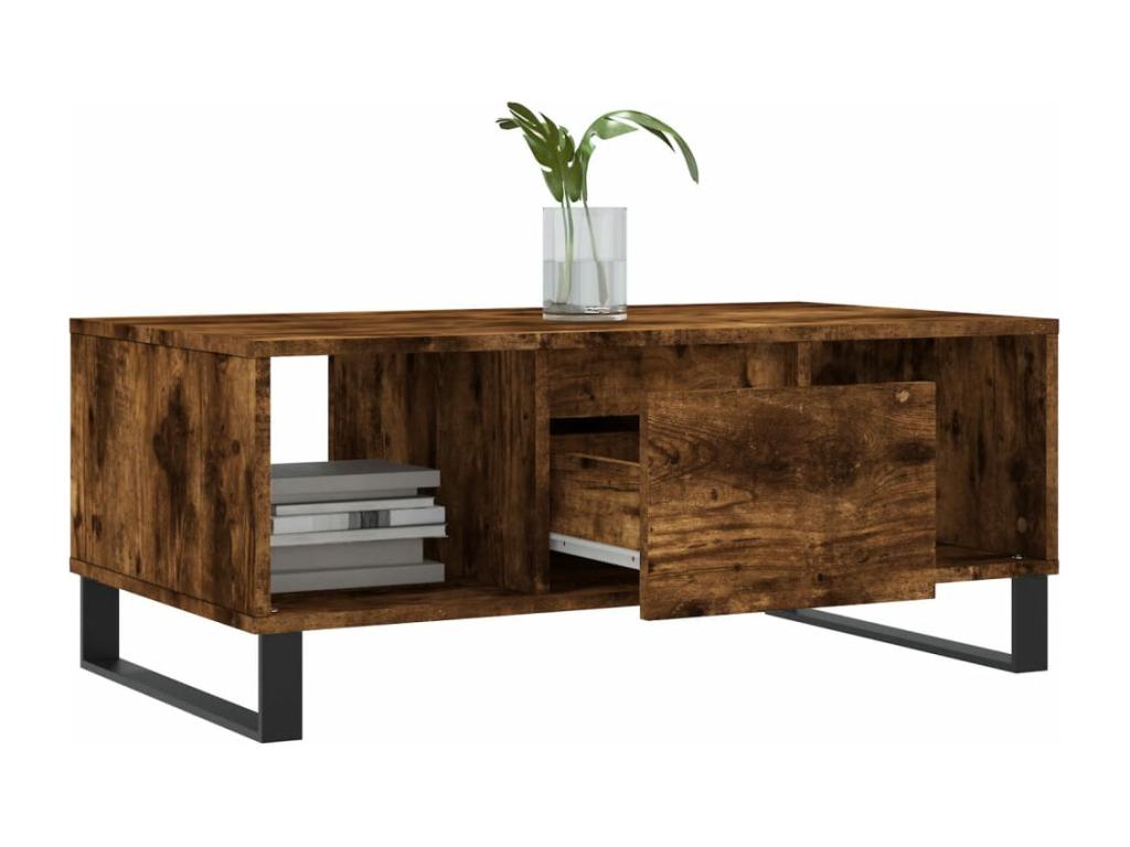 Brown Engineered Wood Coffee Table, 90 x 50 x 36.5 cm