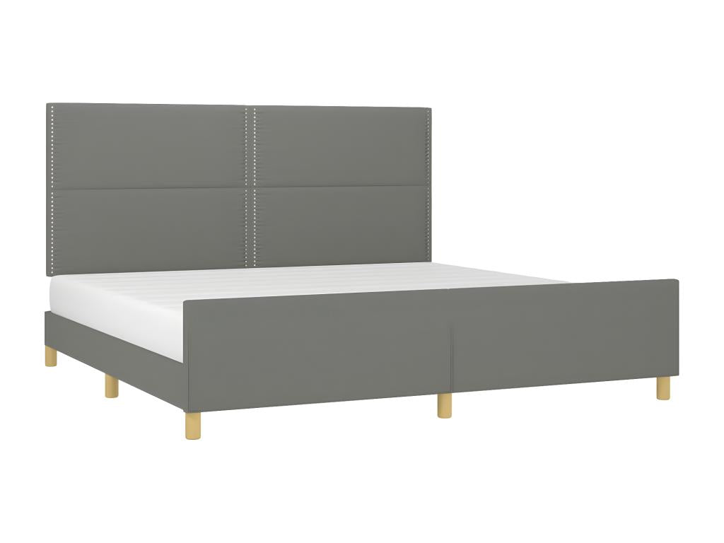 Gray Fabric Bed Frame, 200 x 200 cm
