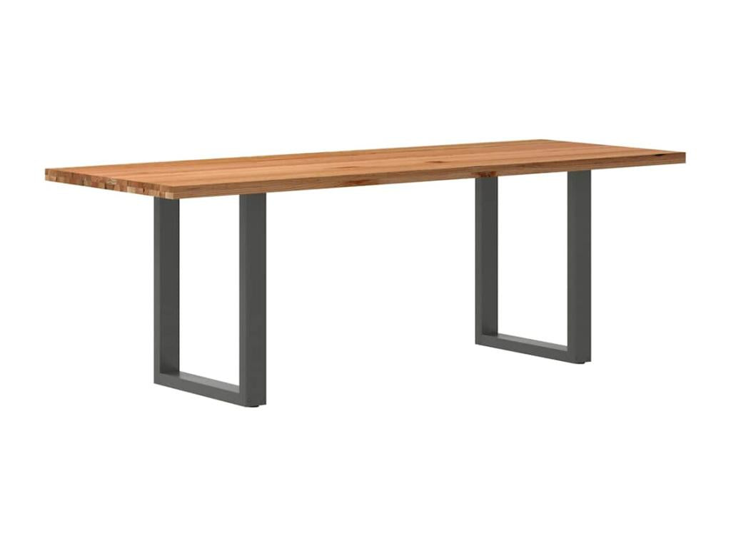 Brown Oak Wood Dining Table