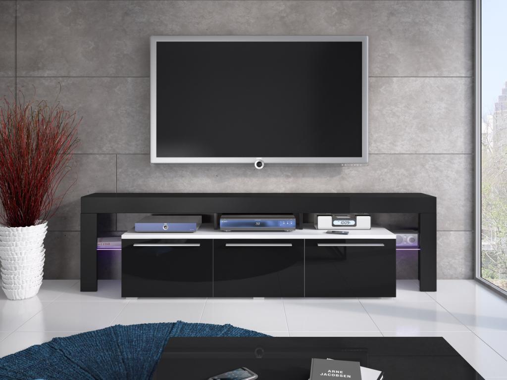 Black TV Stand, 200 x 55 x 45 cm