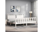 White Solid Wood Bed Frame, 180 x 200 cm