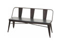 Black Faux Leather Bench