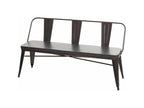 Black Faux Leather Bench