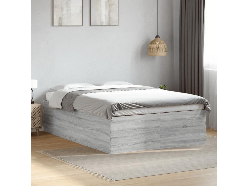 Gray Engineered Wood Bed Frame, 120 x 190 cm