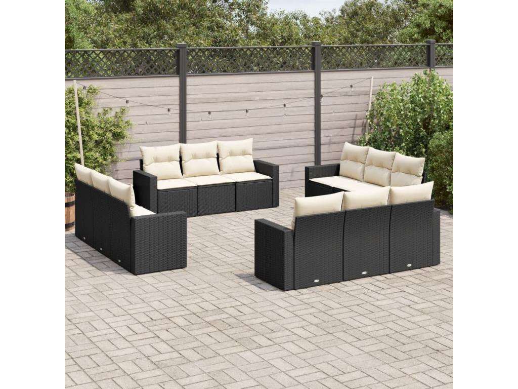 Black Woven Resin Wicker Outdoor Furniture Set - dlz1766456740027