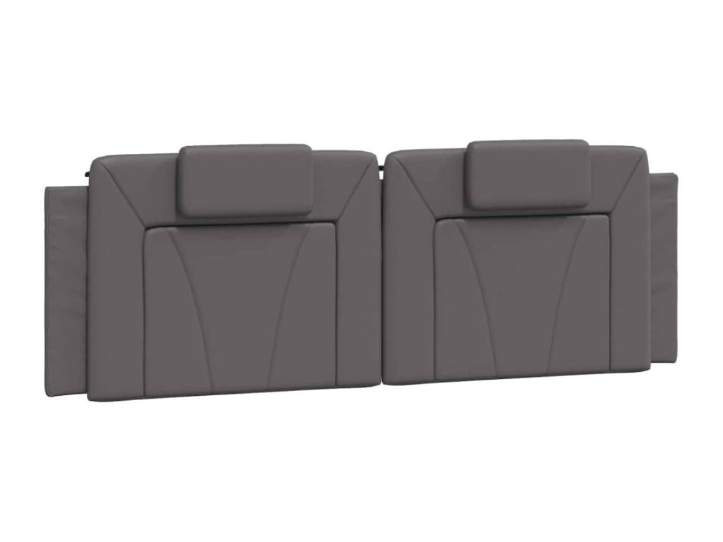 Gray Faux Leather Bed Frame, 160 x 200 cm