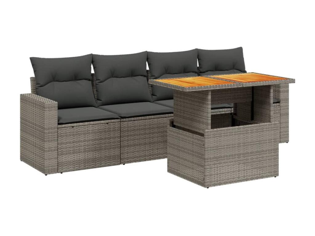 Gray Woven Resin Wicker Outdoor Furniture Set - dlz1766456917494