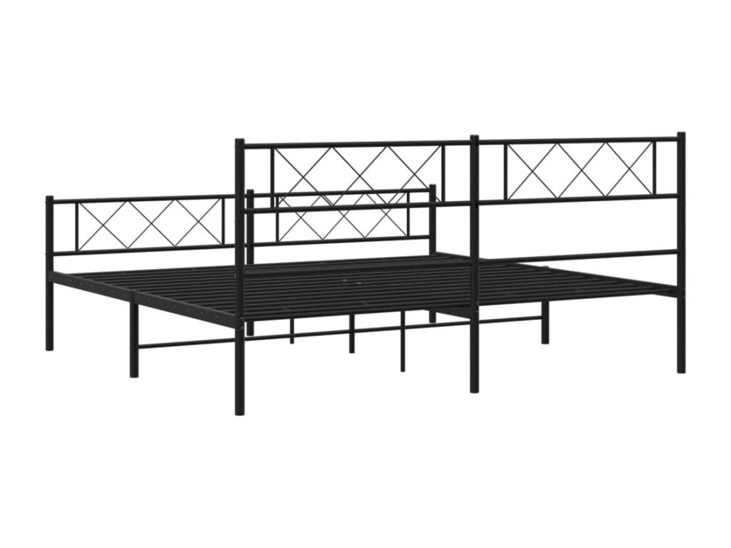 Black Metal Bed Frame, 200 x 200 cm