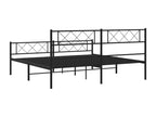 Black Metal Bed Frame, 200 x 200 cm