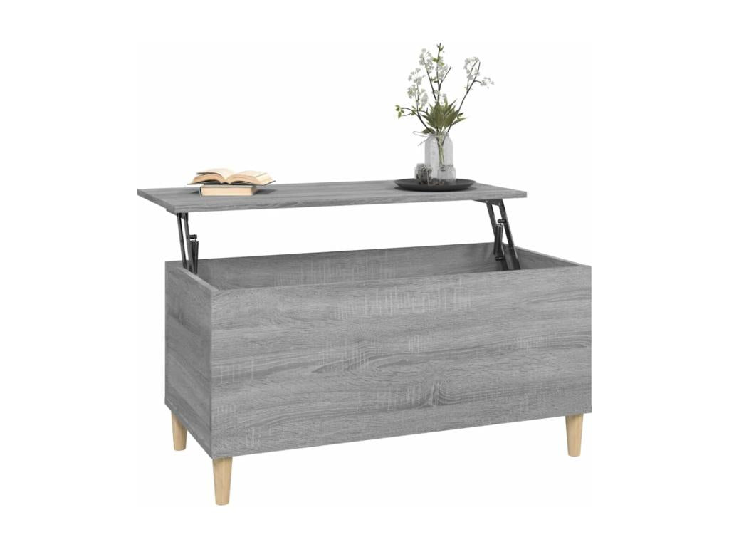 Gray Engineered Wood Coffee Table, 90 x 44.5 x 45 cm