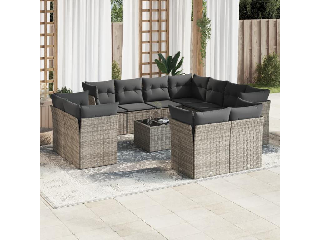Gray Woven Resin Wicker Outdoor Furniture Set - dlz1766456969553