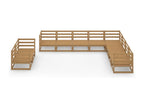 Brown Pine Wood Outdoor Furniture Set - dlz1766456818367