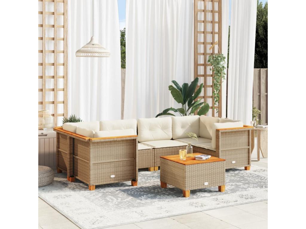 Beige Woven Resin Wicker Outdoor Furniture Set - dlz1766456450360