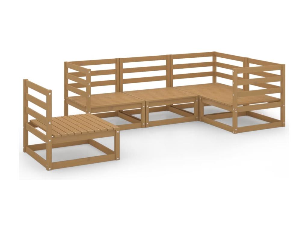 Brown Pine Wood Outdoor Furniture Set - dlz1766456684465