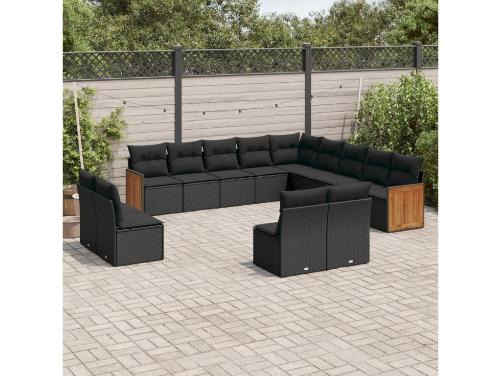 Black Woven Resin Wicker Outdoor Furniture Set - dlz1766456971935