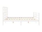White Solid Wood Bed Frame, 200 x 200 cm