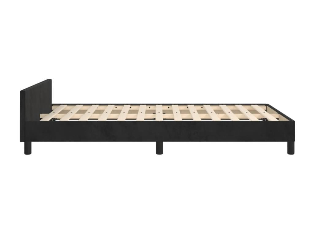 Black Velvet Bed Frame, 120 x 190 cm