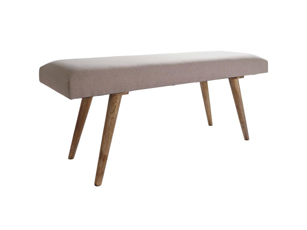 Beige Fabric Bench