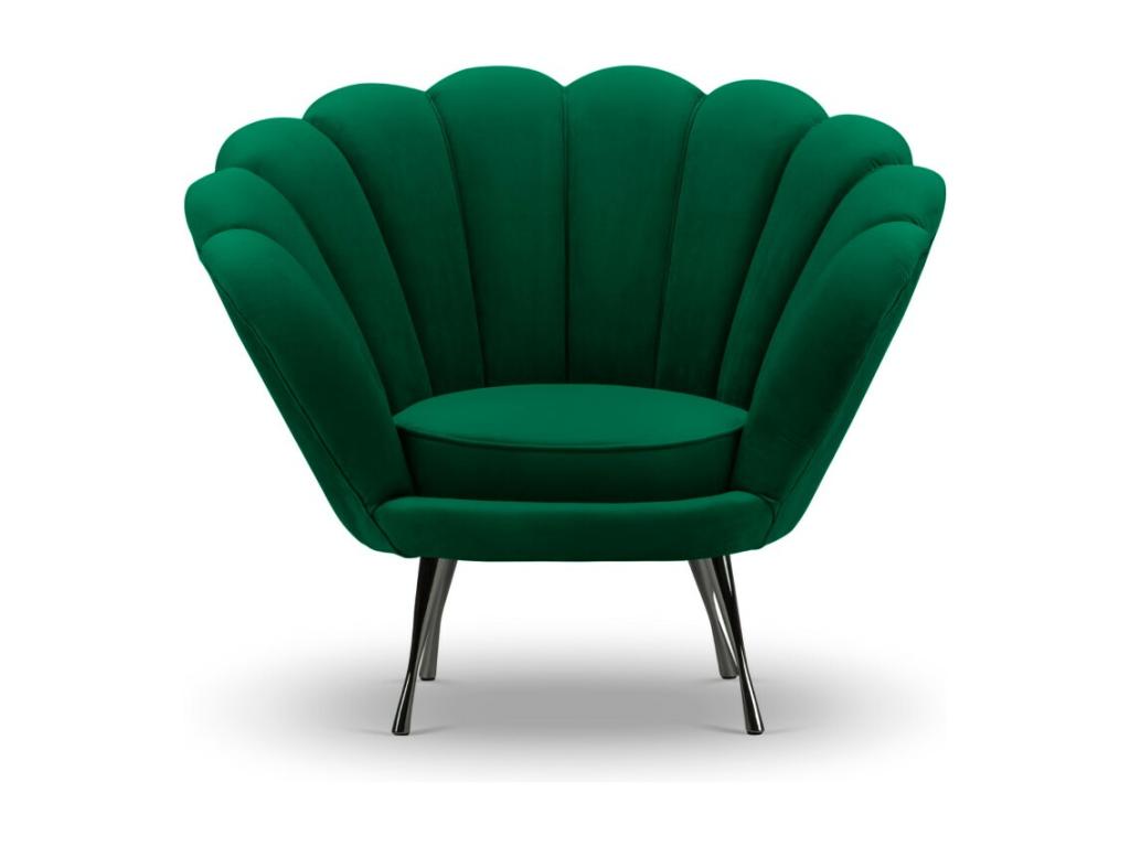 Green Velvet Accent Chair, 98 x 78 x 76 cm