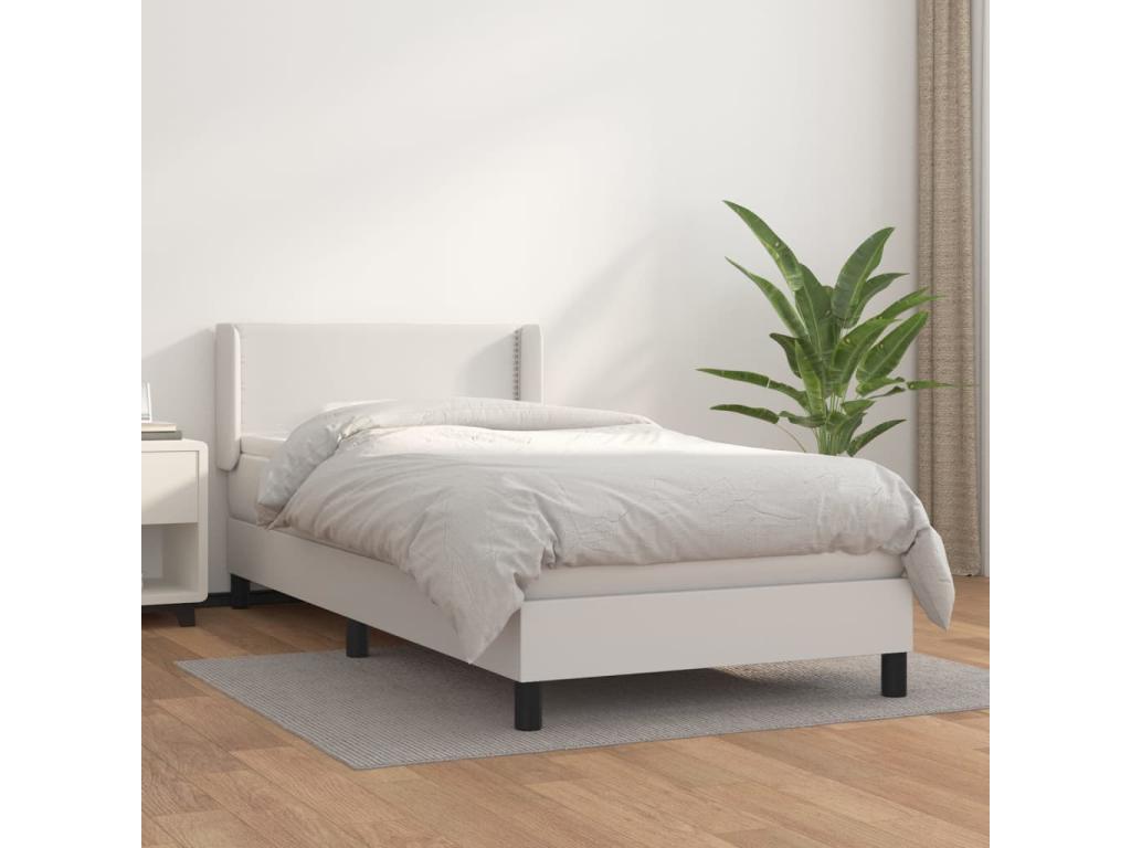 White Faux Leather Mattress, 90 x 200 cm