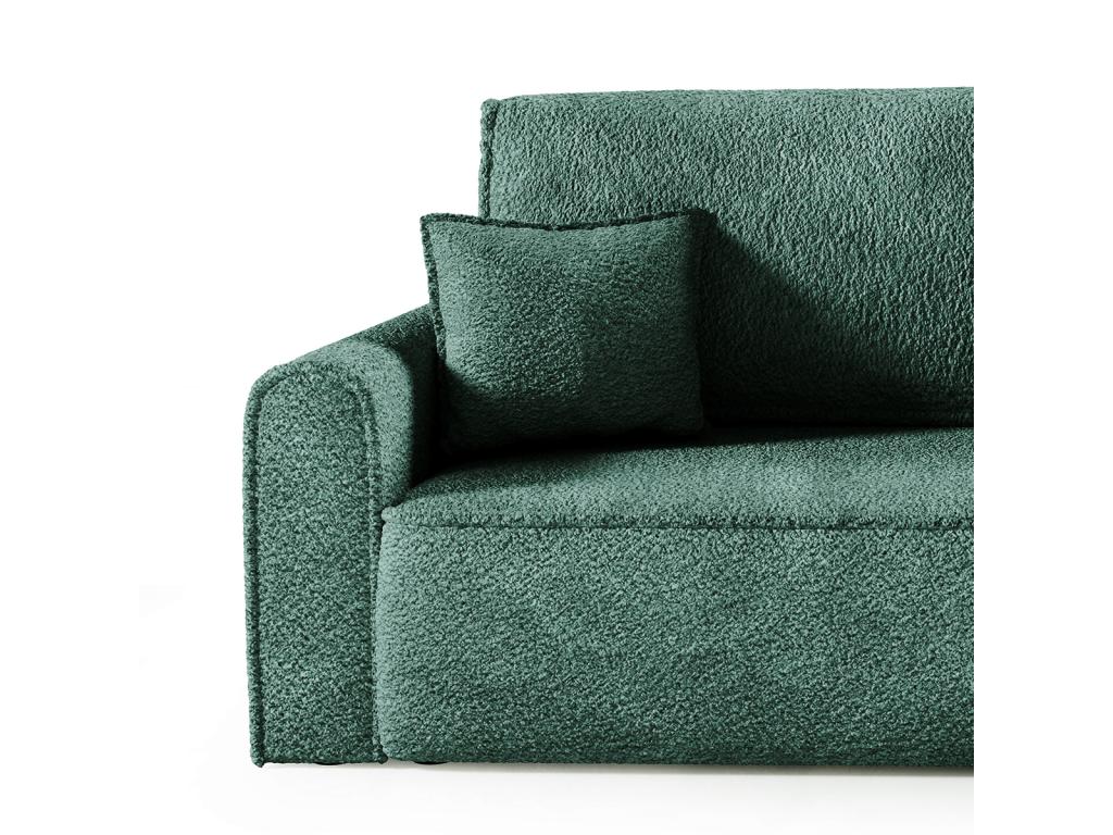 Green Boucle Fabric Sofa Bed