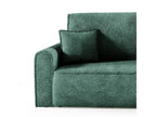 Green Boucle Fabric Sofa Bed