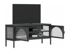 Black Glass TV Stand, 105 x 35 x 50 cm