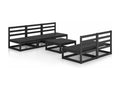 Black Pine Wood Outdoor Furniture Set - dlz1766457077355