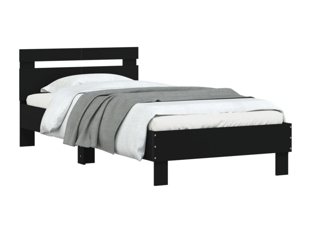 Black Engineered Wood Bed Frame, 100 x 200 cm - dlz1766457010951
