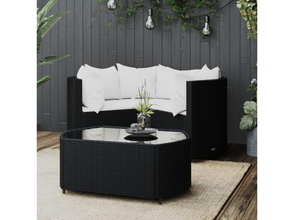 Black Woven Resin Wicker Outdoor Furniture Set - dlz1766456759989