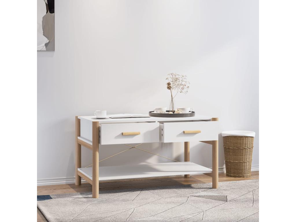White Engineered Wood Coffee Table, 82 x 48 x 45 cm