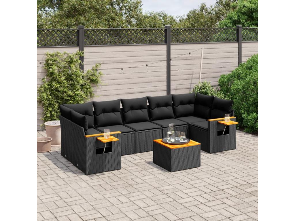 Black Woven Resin Wicker Outdoor Furniture Set - dlz1766457081351