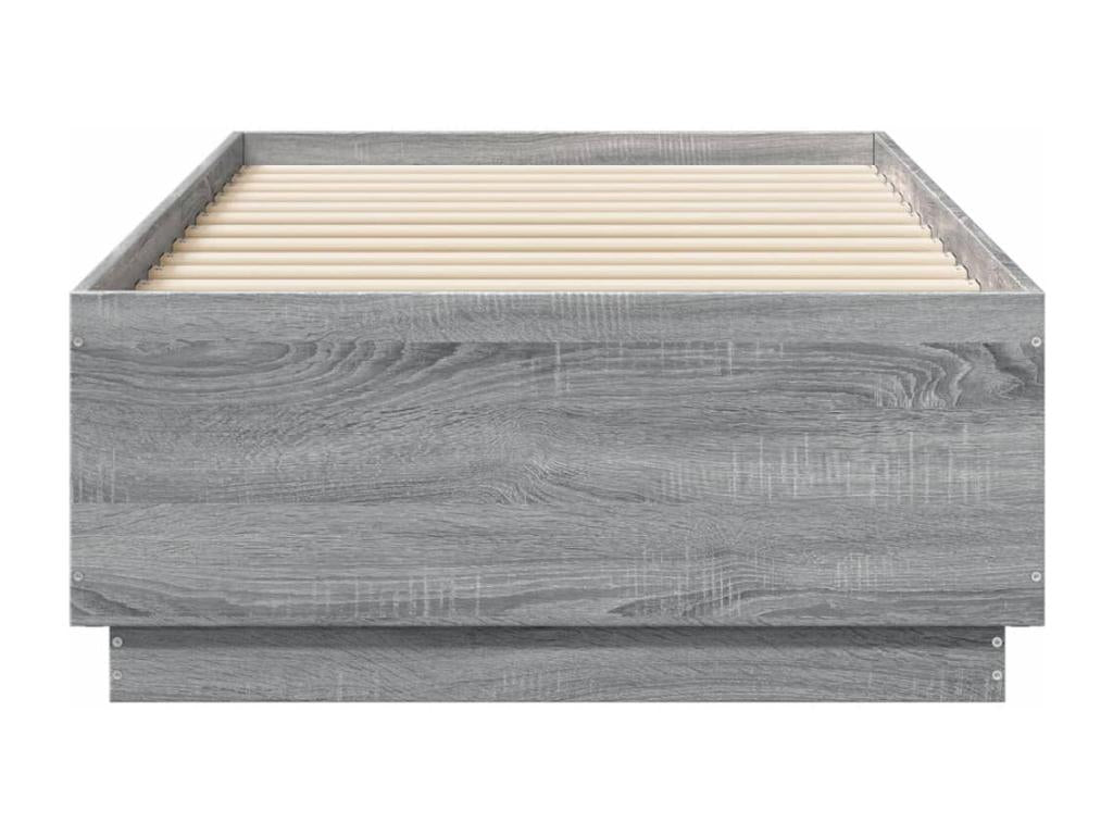 Gray Engineered Wood Bed Frame, 75 x 190 cm - dlz1766457101052