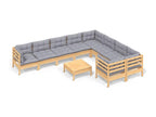 Gray Pine Wood Outdoor Furniture Set