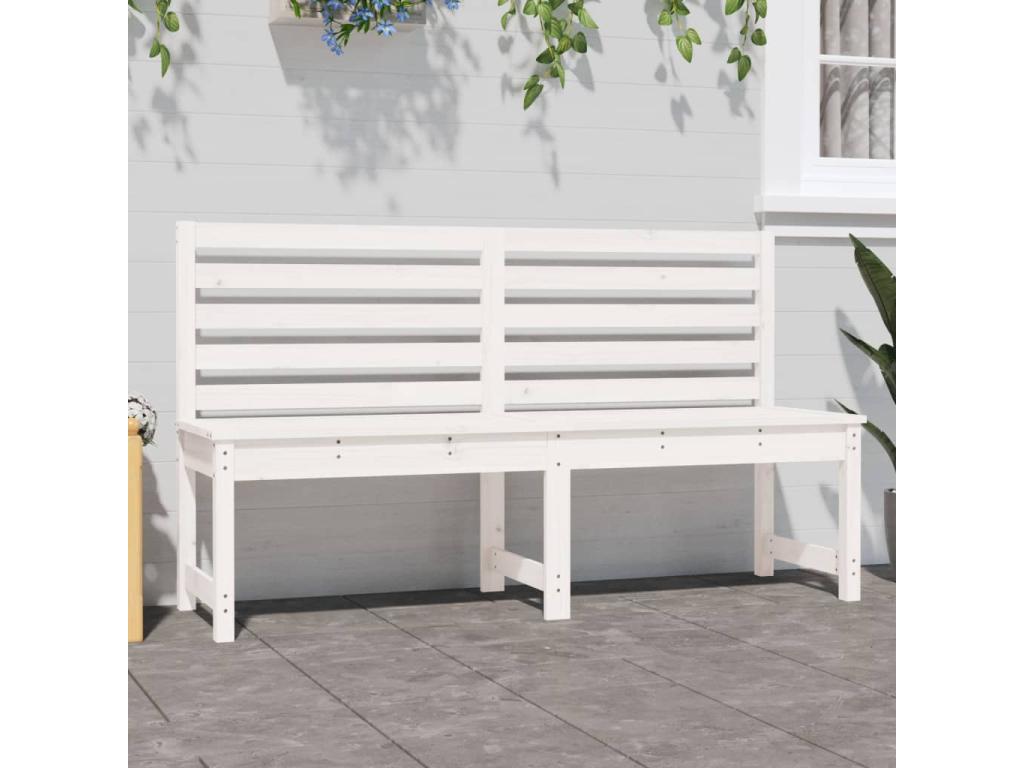 White Solid Wood Bench