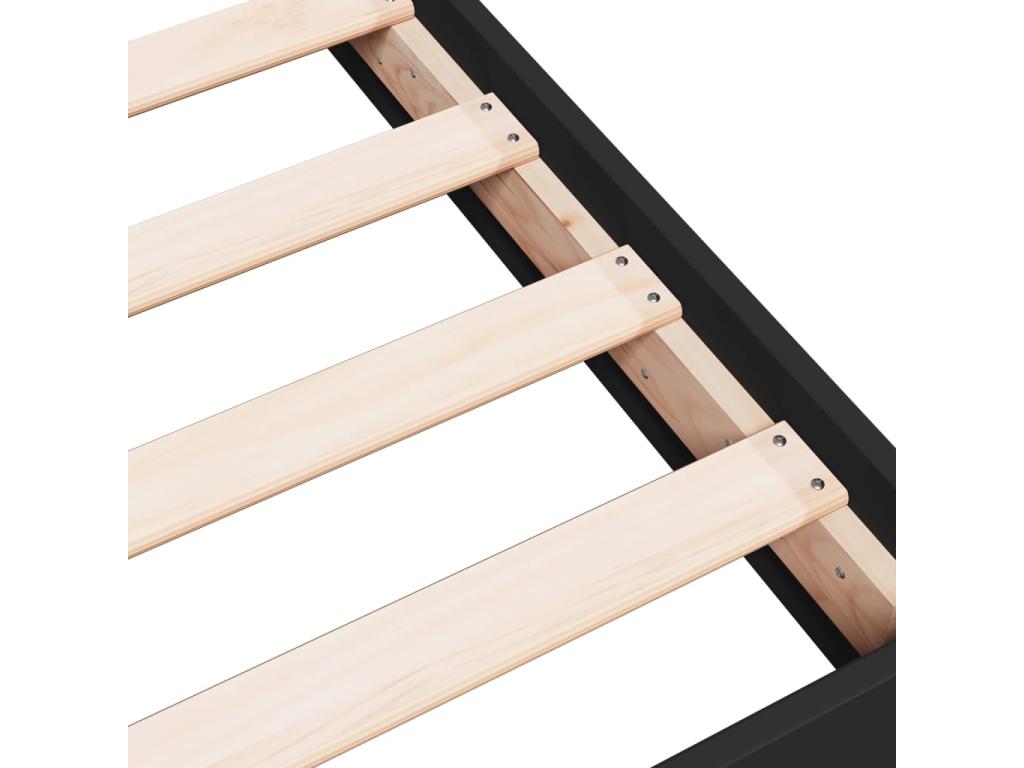 Black Engineered Wood Bed Frame, 90 x 200 cm