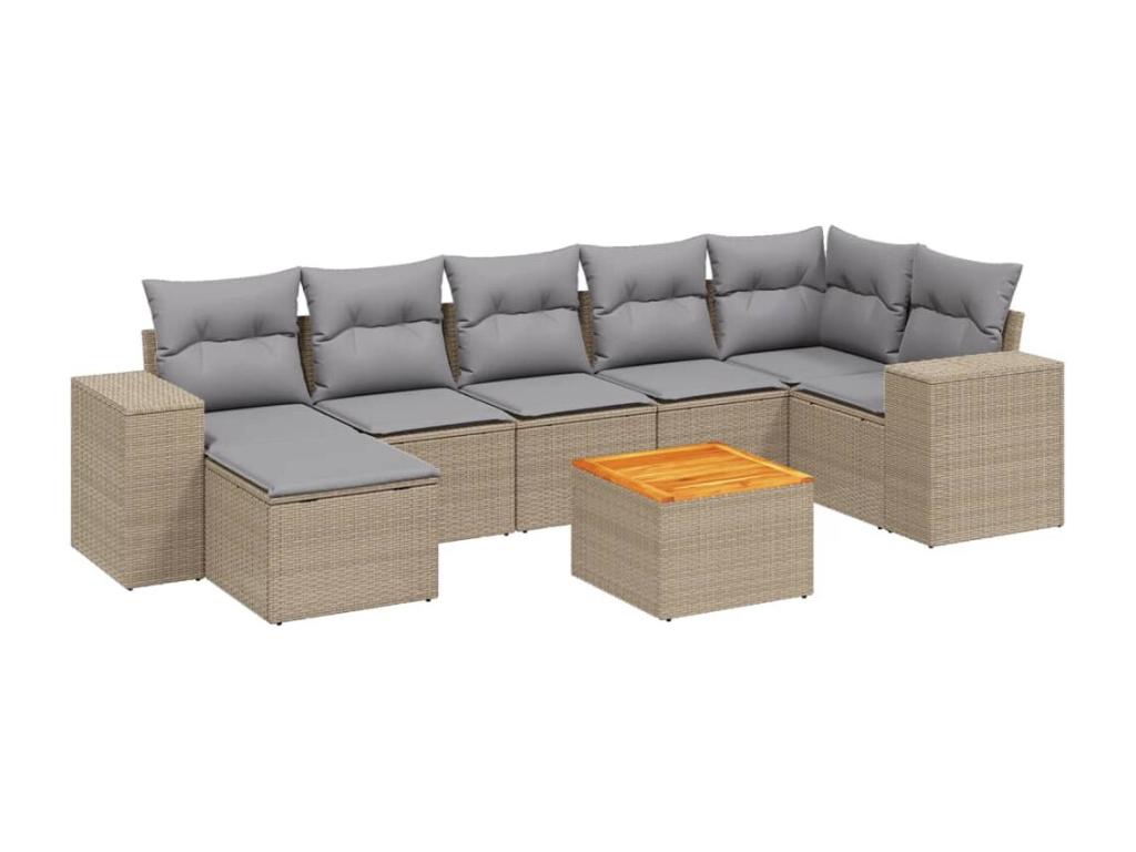 Beige Woven Resin Wicker Outdoor Furniture Set - dlz1766456351530