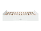 White Engineered Wood Bed Frame, 135 x 190 cm
