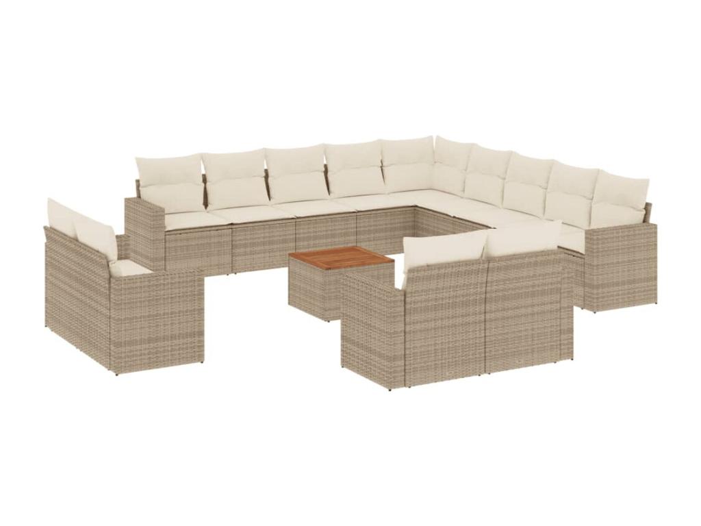 Beige Woven Resin Wicker Outdoor Furniture Set - dlz1766456691251