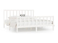 White Solid Wood Bed Frame, 200 x 200 cm - dlz1766456681565