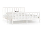 White Solid Wood Bed Frame, 200 x 200 cm - dlz1766456681565