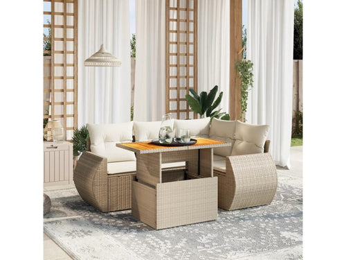 Beige Woven Resin Wicker Outdoor Furniture Set - dlz1766456401719